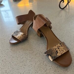 Franco Sarto Brown and Animal Print Sandals